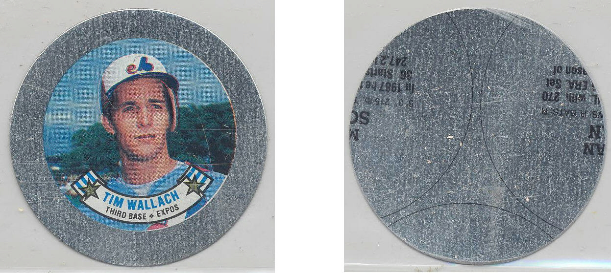 1988 Topps Baseball Coins Metal Proof Discs 059 Tim Wallach